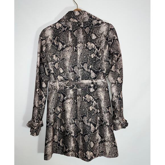 INC International Concepts Snakeskin Print Belted Trench Coat - Women's Size M‎ - Picture 2 of 8